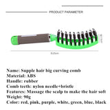 Brushy Hair Scalp Massage Comb Hairbrush Bristle Nylon Women Wet Curly Detangle Hair Brush for Salon Hairdressing Styling Tools