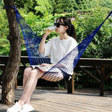 Portable Nylon Mesh Hammock Outdoor Sleeping Bed for Travel Camping Blue Green Red Hanging Folding Patio Swing Chair Furniture