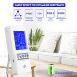 2022.Multifunction Air Quality Monitor for CO2 CO TVOC PM2.5 PM10 Indoor Air Quality Tester Real Time Data for Home Office Car