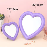 Heart-shaped Glass Mirror Beauty Makeup Tool Rotatable Standing Table Compact Mirror Dressing Table Home Bedroom Makeup Mirror