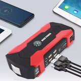 20000mAh Car Battery Jump Starter Portable Emergency 12V Car Battery Booster 15V/1A 4 USB Wireless Charging LED Flashlight