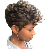 Wig short curly hair wig chemical fiber headgear