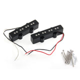 2 Pieces Magnet Open Pickup Set for 4-string JB Jazz BASS Guitar Black