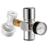 Beer Keg Charger CO2 Dispenser - Includes Keg Regulator 0-60 PSI, 7/16" Thread Adapter, Gas Ball Lock Quick Disconnect for Draft