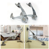 2pcs Self-Adjustable Furniture Home Damper Wardrobe Door Hardware Cabinet Hinge Soft Close Lid Support Zinc Alloy Folding Buffer