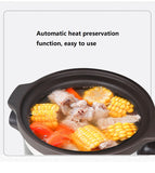 220V Electric Casserole Stew Pot Household Ceramic Electric Stewing Cooker Cooking Pot Machine Easy Operation Slow Stewer