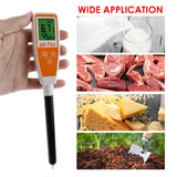 Long Tube Pentype Water Quality Meter Tester  w/ ATC for Drinking Water, Food, Cheese, Milk and Soil Dual Display