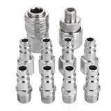 German Nickel-plated Air Compressor Connector 10-piece Coupling 4-tooth 1/4 European Quick Pneumatic Connector