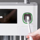 Magnetic Adsorption Toothbrush Holder Automatic Toothpaste Squeezer Home Storage Shelves Bathroom Accessories