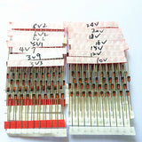 14 values 140pcs 25 values 250pcs 27 values 270pcs 8 values 100pcs 1W Zener diode kit DO-41 3.3V-30V component diy kit f
