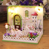 CUTEBEE DIY Doll House Wooden Doll Houses Miniature Dollhouse Furniture Kit with LED Toys for Children Christmas Gift