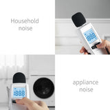 DUKA Decibel Meter Digital Sound Level Reader Audio Noise Measure Device 30-130dBA with LED Backlight Alarm Data Hold Function