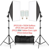 Photography 50x70CM Softbox Lighting Kits Professional Light System With E27 Photographic Bulbs Photo Studio Equipment
