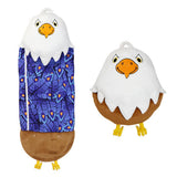 2 In 1 Kids Foldable Animal Sleeping Bags Soft Warm Sleeping Sack Pillow Kick-proof Eagle Elk And Child Wrap Blankets