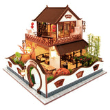 DIY Wooden Dollhouse Chinese Town Architecture Doll Houses Miniatures with Furniture Toys for Children Friend Birthday Gift