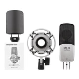 TAKSTAR SM-18 EL Cardioid Condenser XLR Microphone Kit with Adjustable Shock Mount Metal Pop Screen for Studio Live Stream