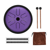 5.5 Inch Mini Steel Tongue Drum 6 Notes Handpan Drum Steel Pocket Drum Percussion Instrument with Mallets Carry Bag for Yoga