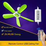 5W Remote Control Timing USB Ceiling Fan Air Cooler USB Fans for Bed Camping Outdoor Hanging Camper Tents Hanger Fan 2.4m 19QE