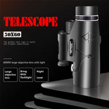 50X60 HD Monocular Zoom Night Vision Telescope With Lamp Lighting And Night Laser Hunting Scopes Spyglass For Hunting Camping