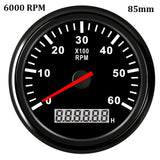 8000 rpm Tachometer Boat Car Marine Tacho Gauge with LCD Hourmeter 85mm Tachometer Diesel &amp;Gasoline Engine RPM Gauge 9~32V