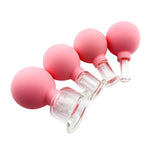 4 Pcs New Body Massage Cup Glass Cupping Device Silica Gel PVC Domestic Use Suction Ball Cupping Meridian Device