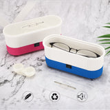 2 Pcs Ultrasonic Jewelry Cleaner Denture Eye Glasses Coins Silver Cleaning Machine Jewelry Parts Glasses, Blue+Red