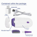 2 in 1 Electric Epilator Women Hair Removal Painless Touch Hair Remover Shaver Instant &amp; Painless Free Sensor Light USB Recharge