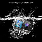 4K / 60Fps 2.0 Inch +1.3 Inch Dual Screen Action Camera 170° Underwater Waterproof Helmet Go Sports Pro Vlog Camera