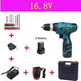 XLTOWN 16.8/21V electric screwdriver With 2 battery home cordless electric screwdriver hand drill lithium battery power tools