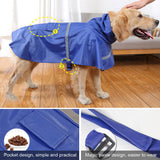 PU leather Dog raincoat Reflective adjustable for chihuahua husky pitbull small to big dogs raining coat with Hood dog supplies