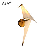 ABAY LED Bird Design Wall Lamp Bedside Lamp Creative Origami Paper Crane Wall Light for Loft Bedroom Study Foyer Dining Room