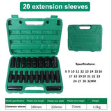 10PCS 1/2 Inch Electric Wrench Accessory Set Steel Sleeve Set Household Multifunctional Practical Sleeve Set with Storage Box