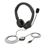 USB Wired Headset On Ear Computer Headphone Call Center Earphone with Noise Cancelling Microphone Mic Mute Adjustable Headband