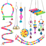 066E 5/6/10 Pcs Bird Training Toys Parrot Chew Toy Safe Swing Hammock Perch Ladder Ball for budgie Parakeet Cockatiel Macaw