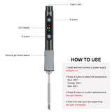 SEQURE SQ-D60A Type C Soldering Iron 60W Adjustable Temperature LED Auto-Sleep with Soldering Iron Tip Soldering Iron Stand