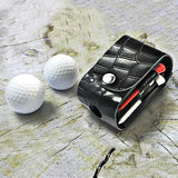 Portable Crocodile Pattern Golf Ball Bag Double Ball Bag Mini Golf Buckle Storage Bag Hold 2 Balls Outdoor Sports Golf Waist Bag