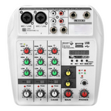 A4 Sound Mixing Console Bluetooth USB Record Computer Playback 48V Phantom Power Delay Repaeat Effect 4 Channels USB Audio Mixer