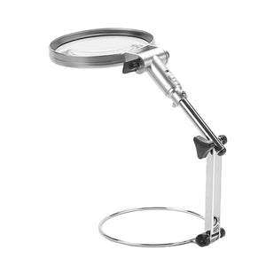 2.5x 120mm Foldable Desktop Illuminated Magnifier Magnifying Glass Reading Loupe LED Lighted Lamp Optical Glass Lens Magnifier