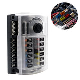 Universal 12 Way  wide voltage and super current fuse box,Can be installed on cars, Yueshu, motorhomes, buses, yachts, boats