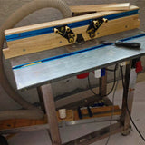 Table Saw Eccentric Feeder Guider for T-Tracks Fence, Workbench Press Stock Push Guide W/ Bearing Wheel Woodworking Tools
