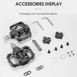 WEST BIKING MTB Bike Pedals Dual Platform SPD Clipless Bicycle Pedals Aluminum Alloy Sealeds Bearing for MTB Mountain Road Bike