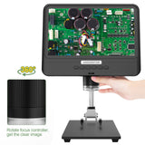 AD208 8.5 Inch LCD Screen 5X-1200X Digital Microscope 1280 * 800 Adjustable 1080P Ranges Welding Tool Microscope with Battery
