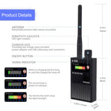 G318 G319 Antenna Track Anti- Spy Mini Camera Detector bug locator Radio Scanner Hidden tracker audio privacy Security Scanner