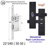 Wifi Tuya APP Electronic Door Lock Biometric Fingerprint 13.56mhz IC Card Password Mobile Phone Unlock Remotely Smart Home