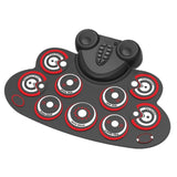 Portable Reel Electronic MIDI Drum Kit Kit 9 Pad Built-in Speaker for Indoor Electronic Music Practice