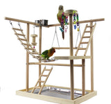 Bird Perches Nest Play Stand Gym Parrot Playpen Playstand Swing Bridge Wood Climb Ladders Wooden Conures Parakeet Macaw African