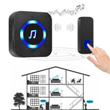 LED Wireless Doorbell 1000ft Waterproof Door Bell Outdoor Home Security Welcome Bell Smart Calling Bell with Button Receiver