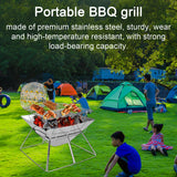 Charcoal BBQ Grill Portable Camping Stove Campfire Stand Camping Grill for Outdoor Cooking Picnic Backpacking Hiking BBQ