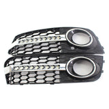 1 Pair Car Front Bumper Fog Light Mesh Grill Grille Replacement for Audi A4 B8 09-11