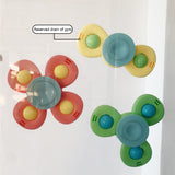 3pcs Baby Rattle Spinning Top Figet Fingers Toys Table Sucker Gameplay Kids Toy Children's Flower Fingertip Spinning Top Toy